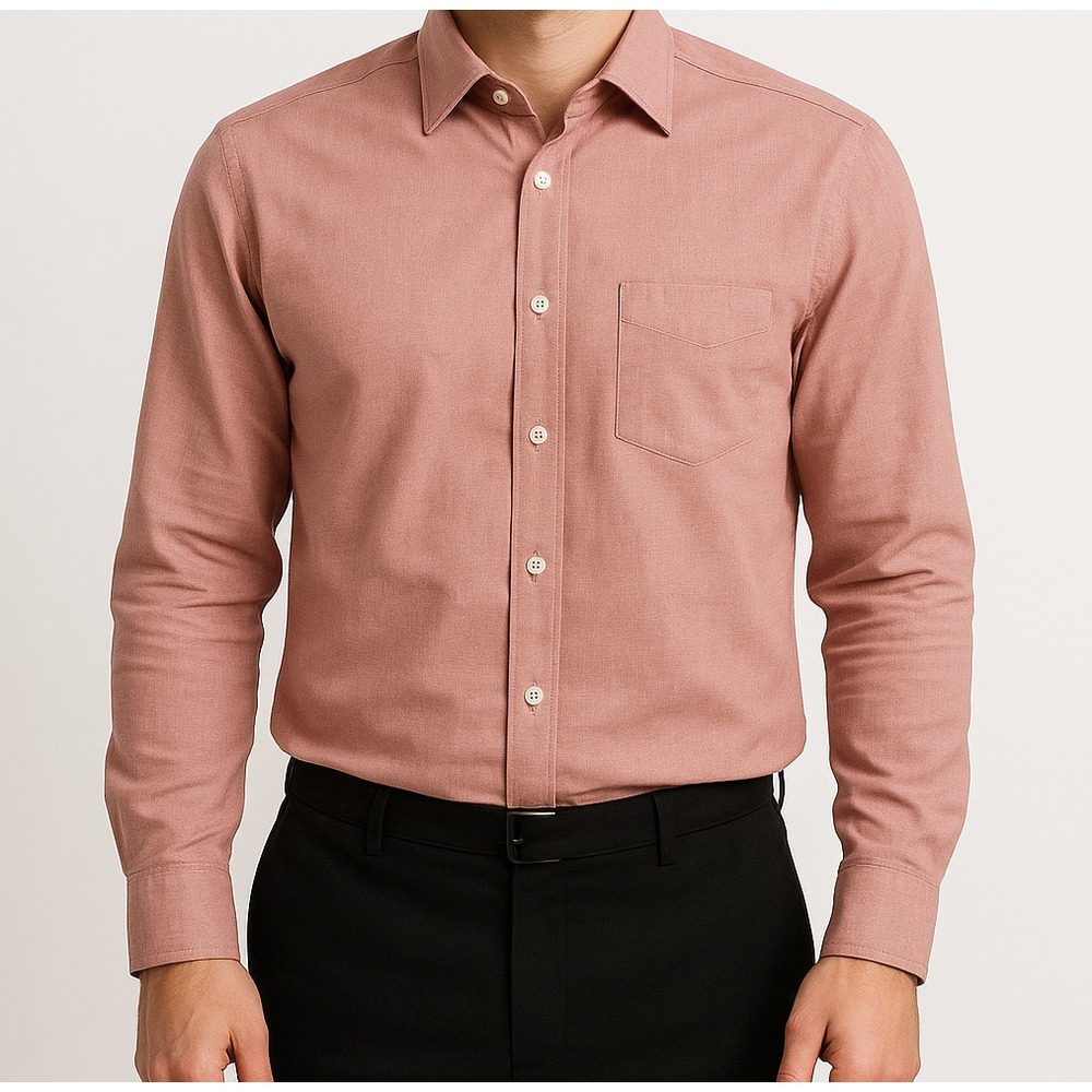 Eterno Italy‎ Mens Dress Shirt  17.5 XL Pink Cotton-Blend Long Sleeve Classic